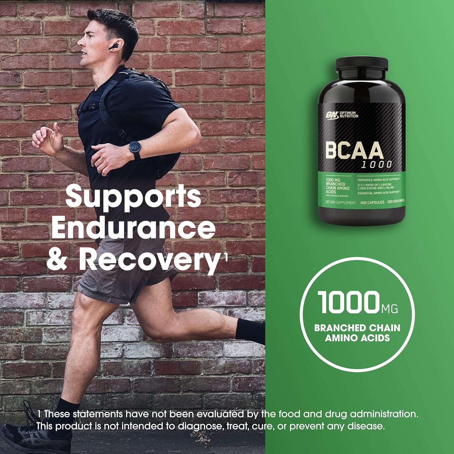 image:imageOptimum Nutrition Instantized BCAA Capsules Keto Friendly Branched Chain Essential Amino Acids 1000mg 400 CountCapsules