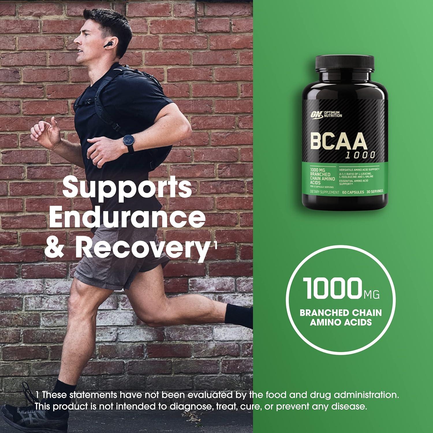 image:imageOptimum Nutrition Instantized BCAA Capsules Keto Friendly Branched Chain Essential Amino Acids 1000mg 400 CountCapsules