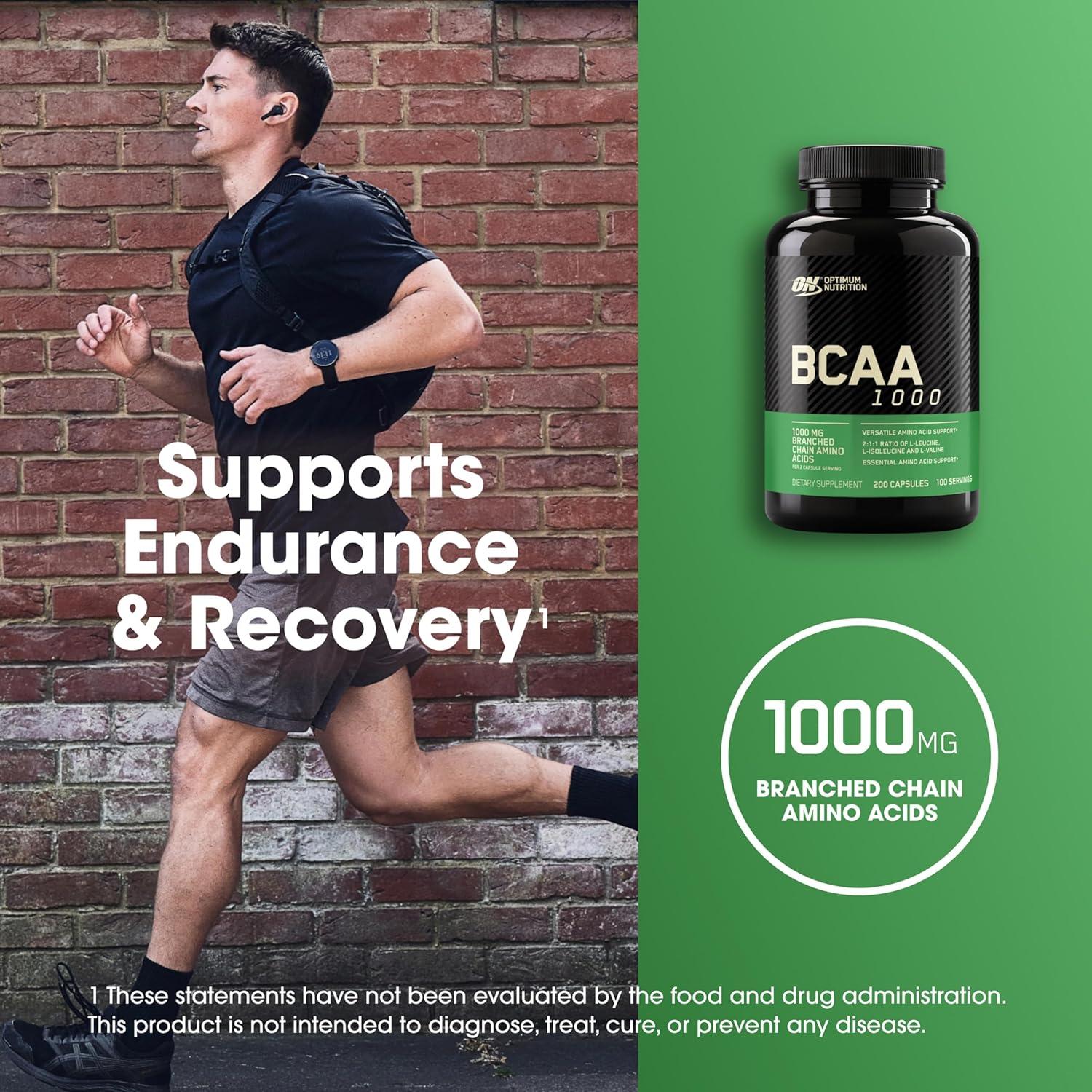 image:imageOptimum Nutrition Instantized BCAA Capsules Keto Friendly Branched Chain Essential Amino Acids 1000mg 400 CountCapsules