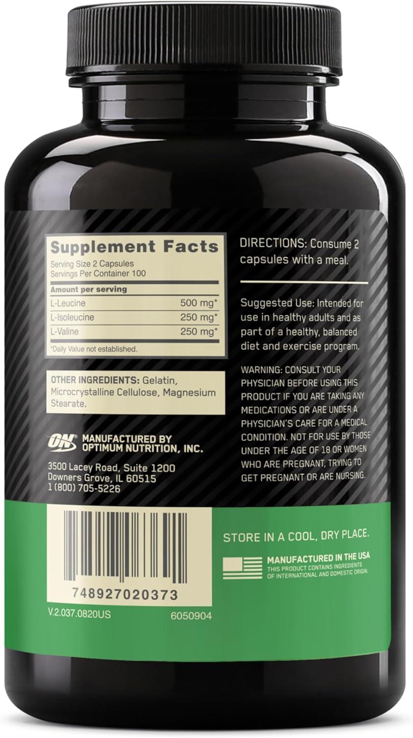 image:imageOptimum Nutrition Instantized BCAA Capsules Keto Friendly Branched Chain Essential Amino Acids 1000mg 400 CountCapsules