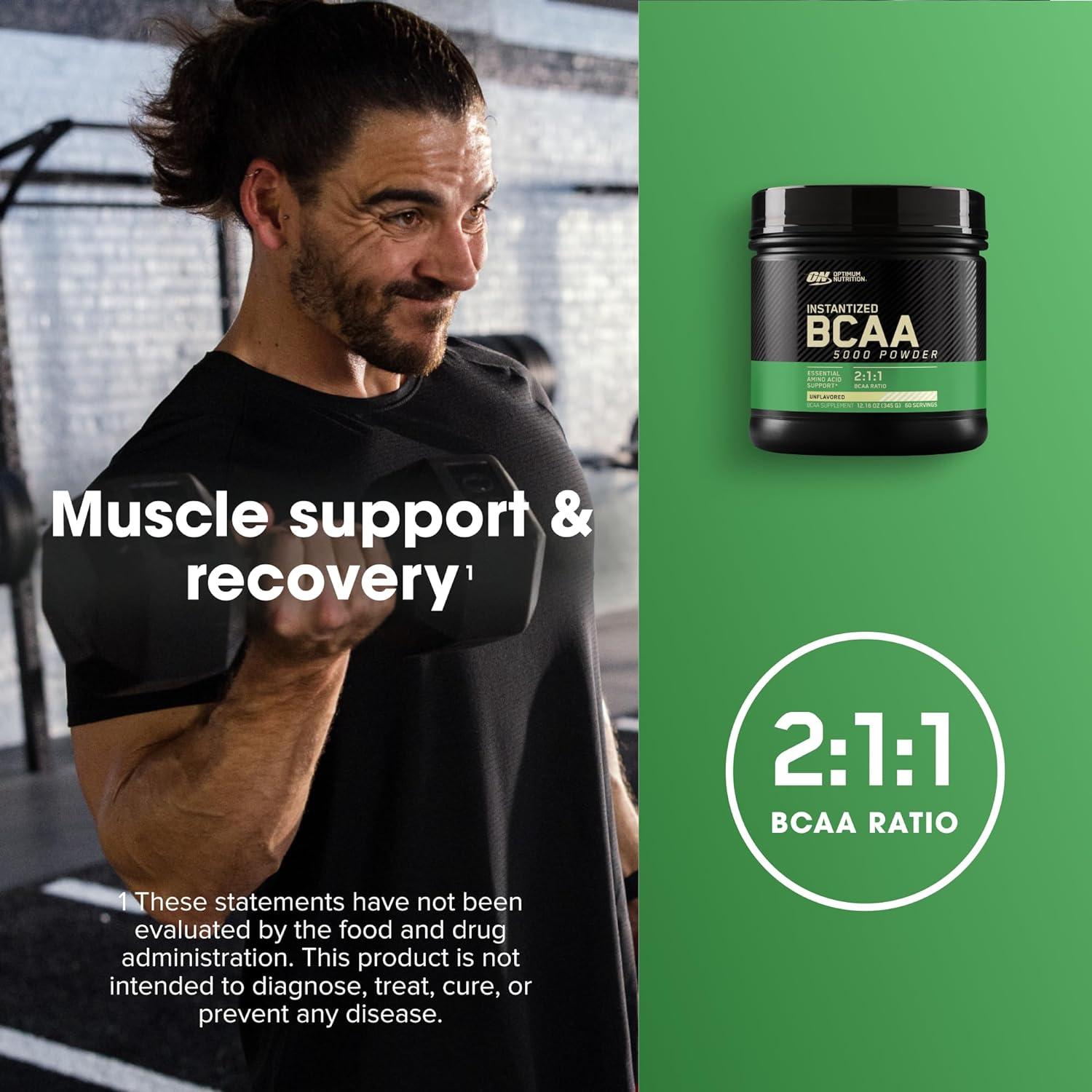 image:imageOptimum Nutrition Instantized BCAA Powder Unflavored Keto Friendly Branched Chain Essential Amino Acids Powder 5000mg 60 Servings Packaging May VaryUnflavored