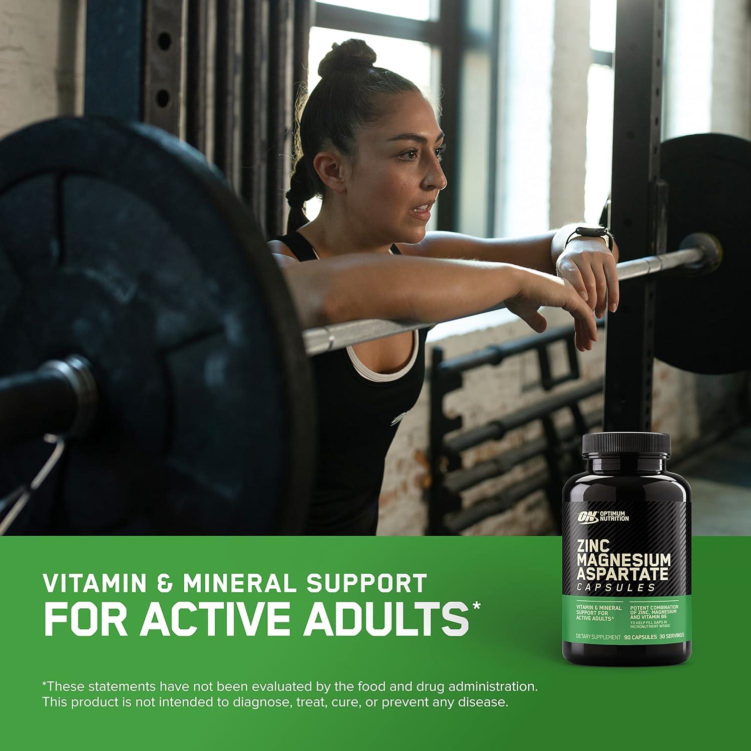 image:imageOptimum Nutrition Muscle Recovery and Endurance Supplement for Men and Women Zinc and Magnesium Supplement 90 Count180 Count Pack of 2