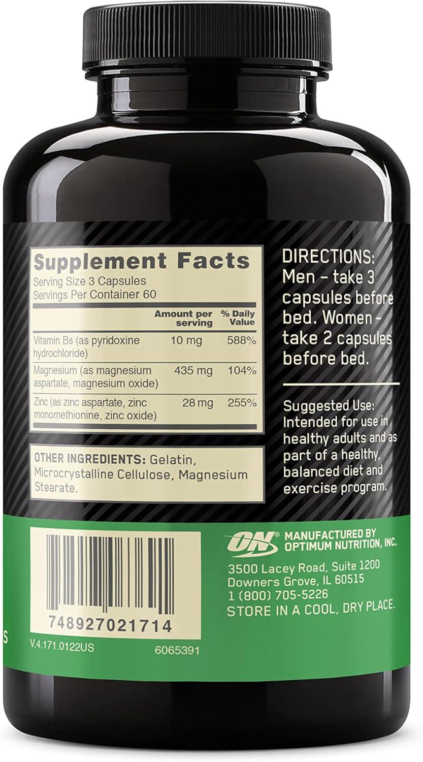 image:imageOptimum Nutrition Muscle Recovery and Endurance Supplement for Men and Women Zinc and Magnesium Supplement 90 Count180 Count Pack of 2