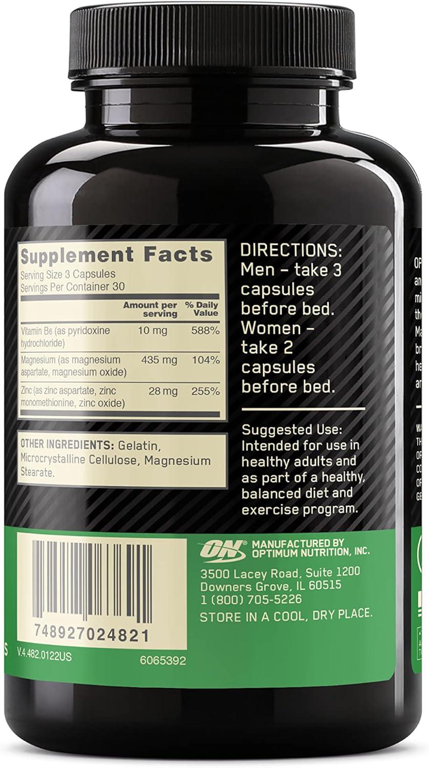 image:imageOptimum Nutrition Muscle Recovery and Endurance Supplement for Men and Women Zinc and Magnesium Supplement 90 Count90 Count Pack of 1