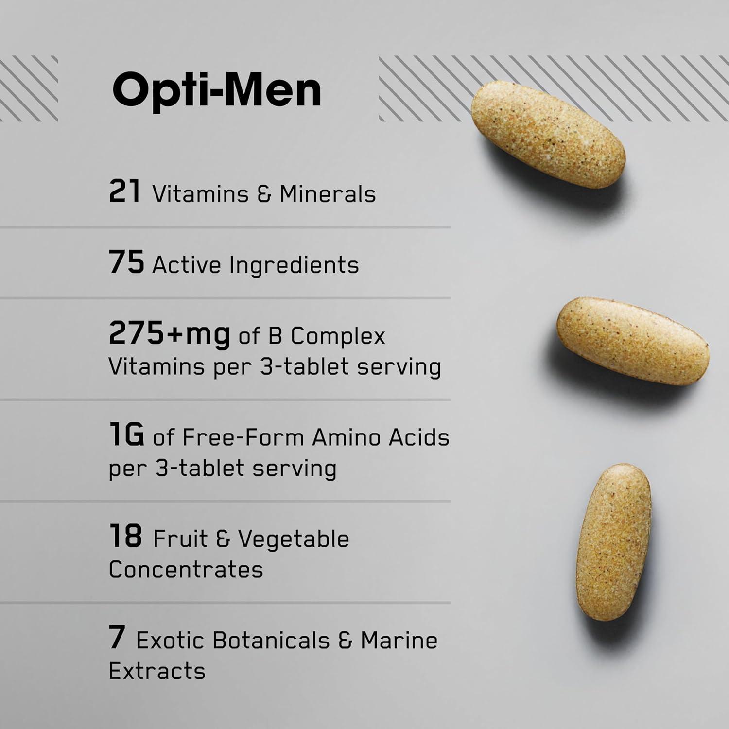 image:imageOptimum Nutrition OptiMen Vitamin C Zinc and Vitamin D E B12 for Immune Support Mens Daily Multivitamin Supplement 90 Count Packaging May VaryTablets