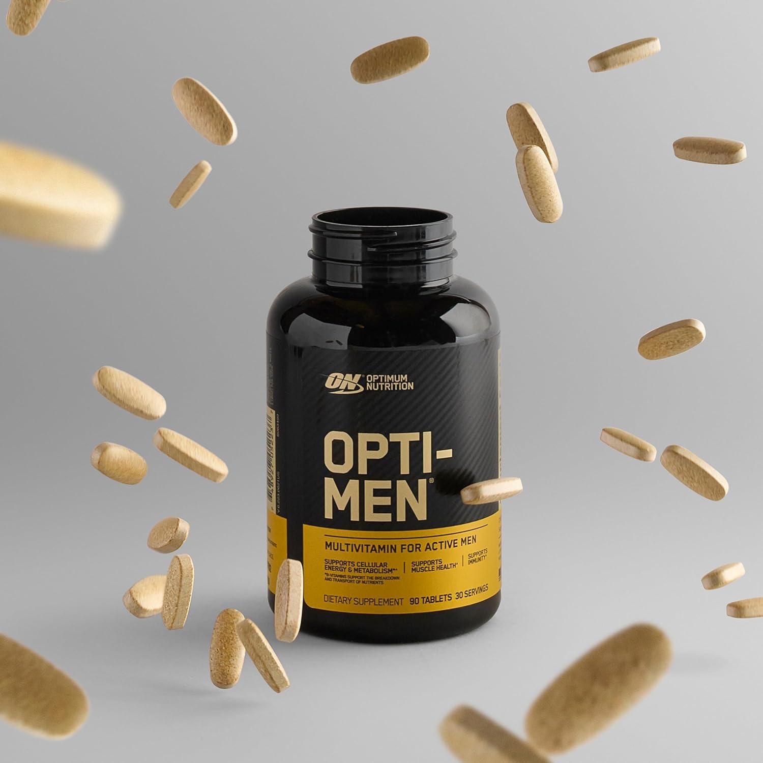 image:imageOptimum Nutrition OptiMen Vitamin C Zinc and Vitamin D E B12 for Immune Support Mens Daily Multivitamin Supplement 90 Count Packaging May VaryTablets