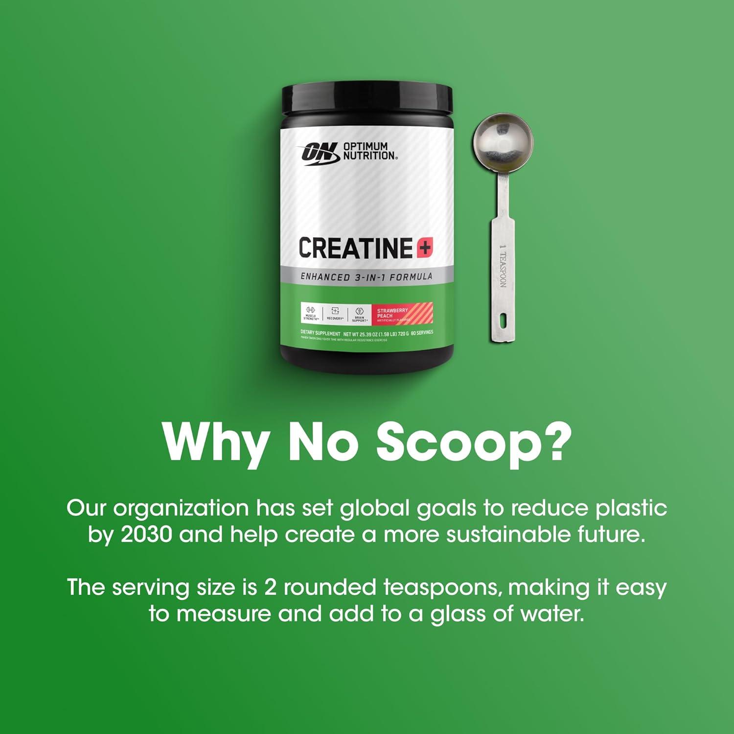 image:imageOptimum Nutrition Creatine Monohydrate Plus Powder Strawberry Peach Flavored Creatine Performance Blend with Electrolytes for Hydration Added Vitamins 40 Servings 360 Grams Packaging May VaryStrawberry Peach