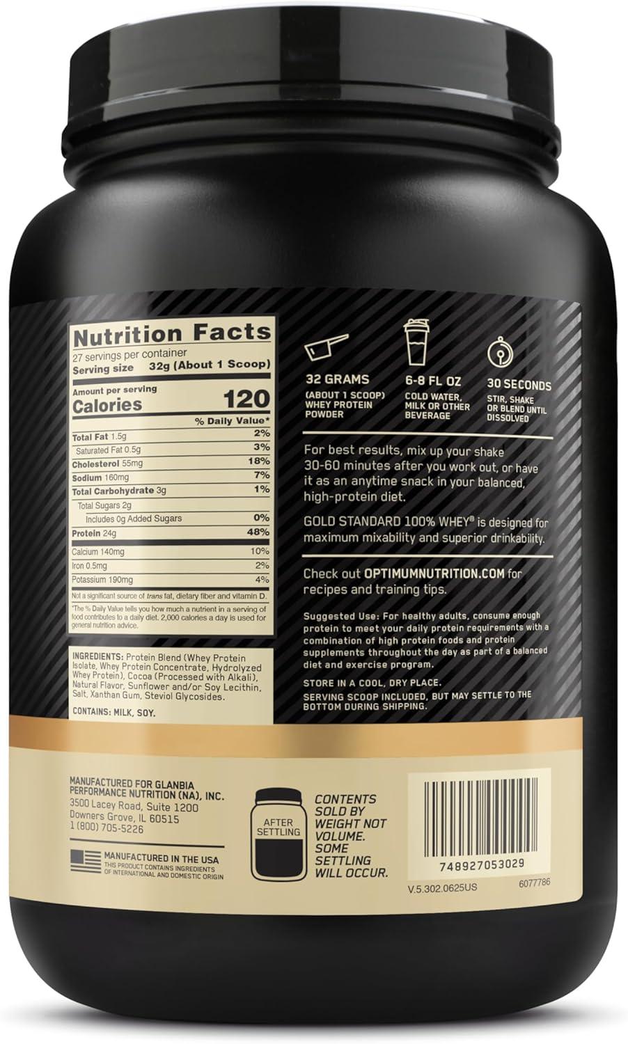 image:imageOptimum Nutrition Gold Standard 100 Whey Protein Powder Double Rich Chocolate 5 Pound Packaging May VaryChocolate