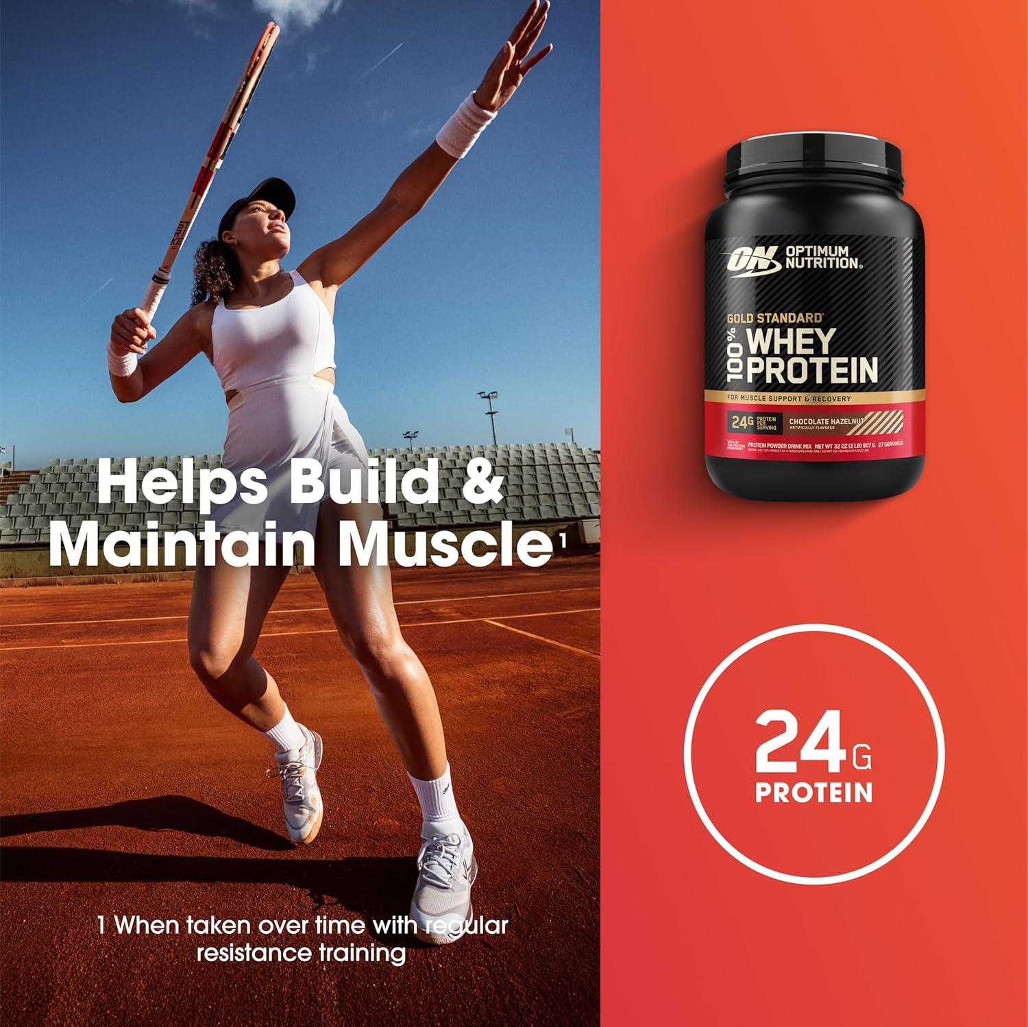 image:imageOptimum Nutrition Gold Standard 100 Whey Protein Powder Double Rich Chocolate 5 Pound Packaging May VaryChocolate Hazelnut