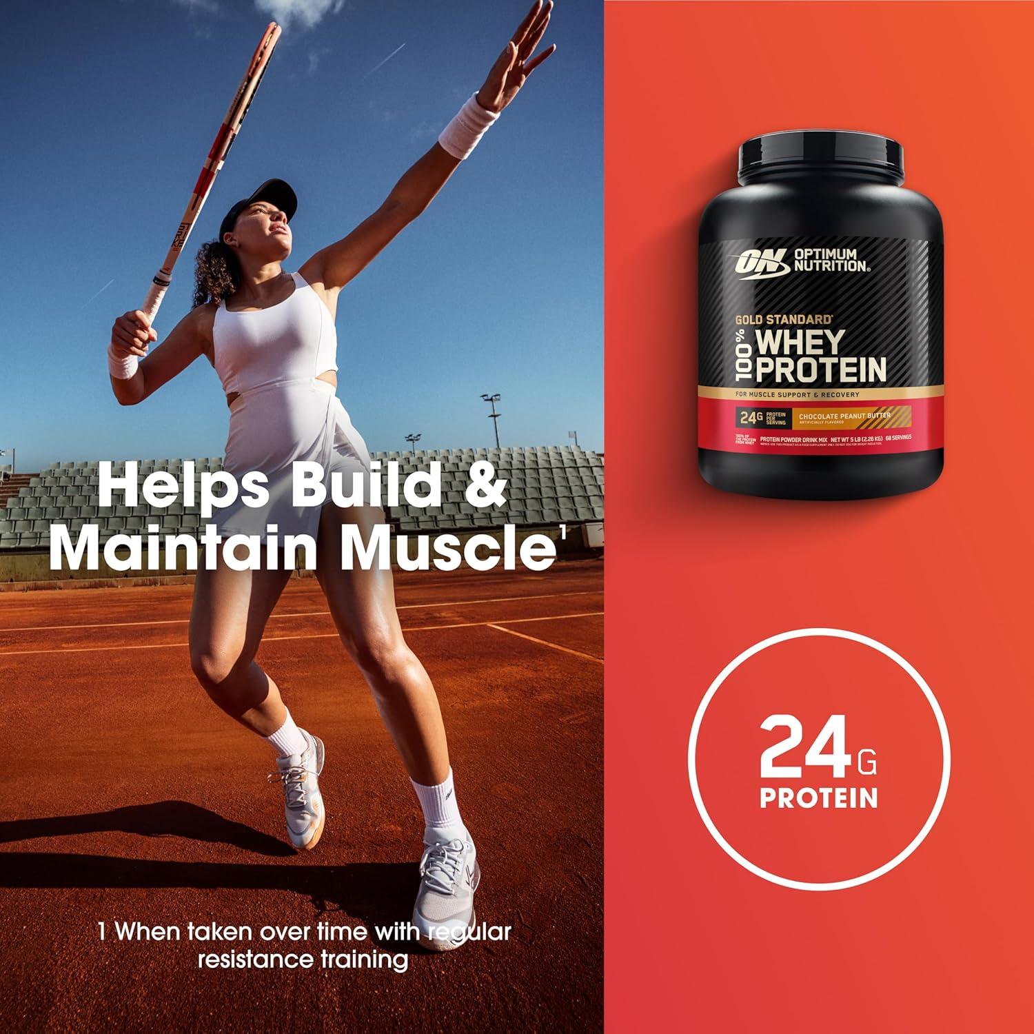 image:imageOptimum Nutrition Gold Standard 100 Whey Protein Powder Double Rich Chocolate 5 Pound Packaging May VaryChocolate Peanut Butter