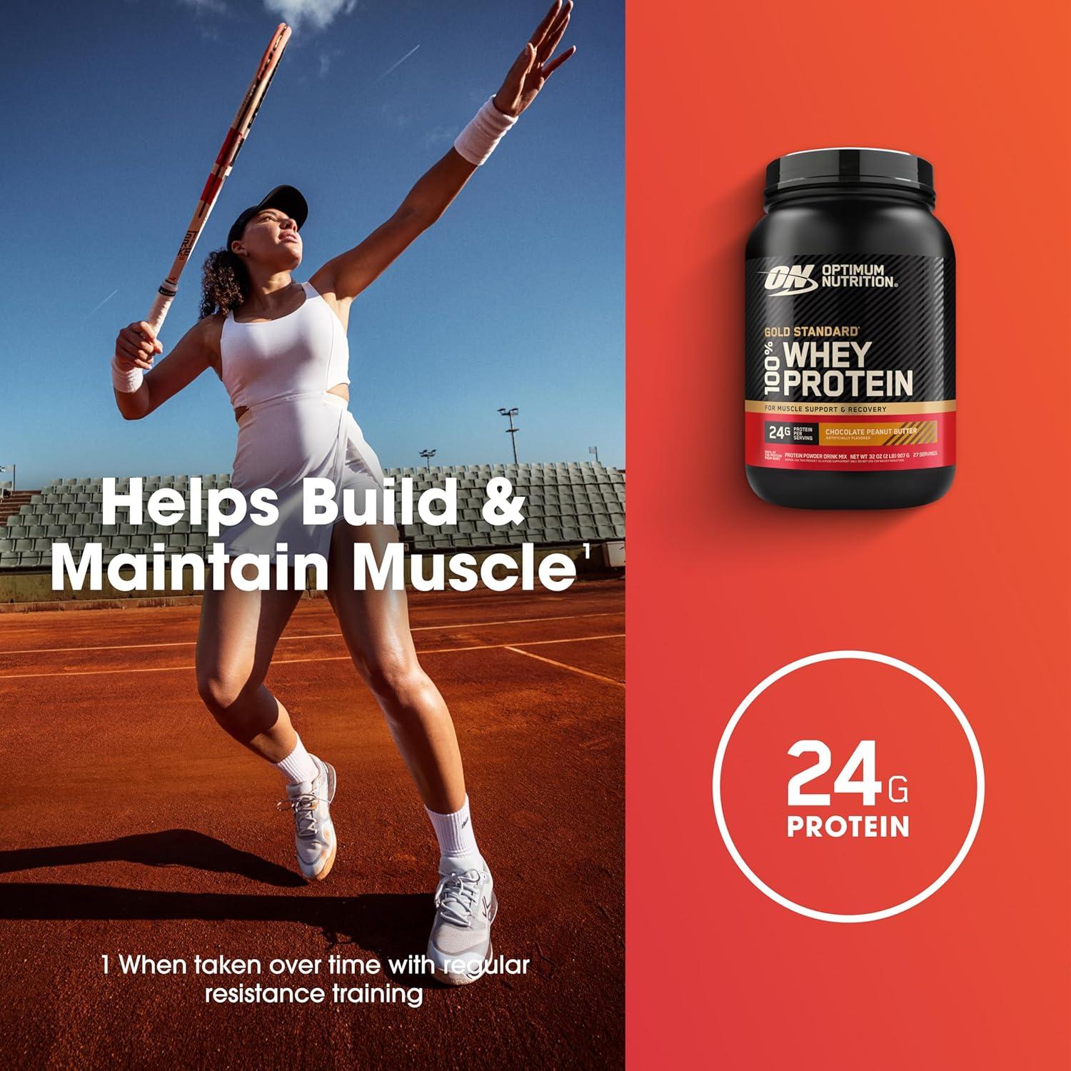 image:imageOptimum Nutrition Gold Standard 100 Whey Protein Powder Double Rich Chocolate 5 Pound Packaging May VaryChocolate Peanut Butter