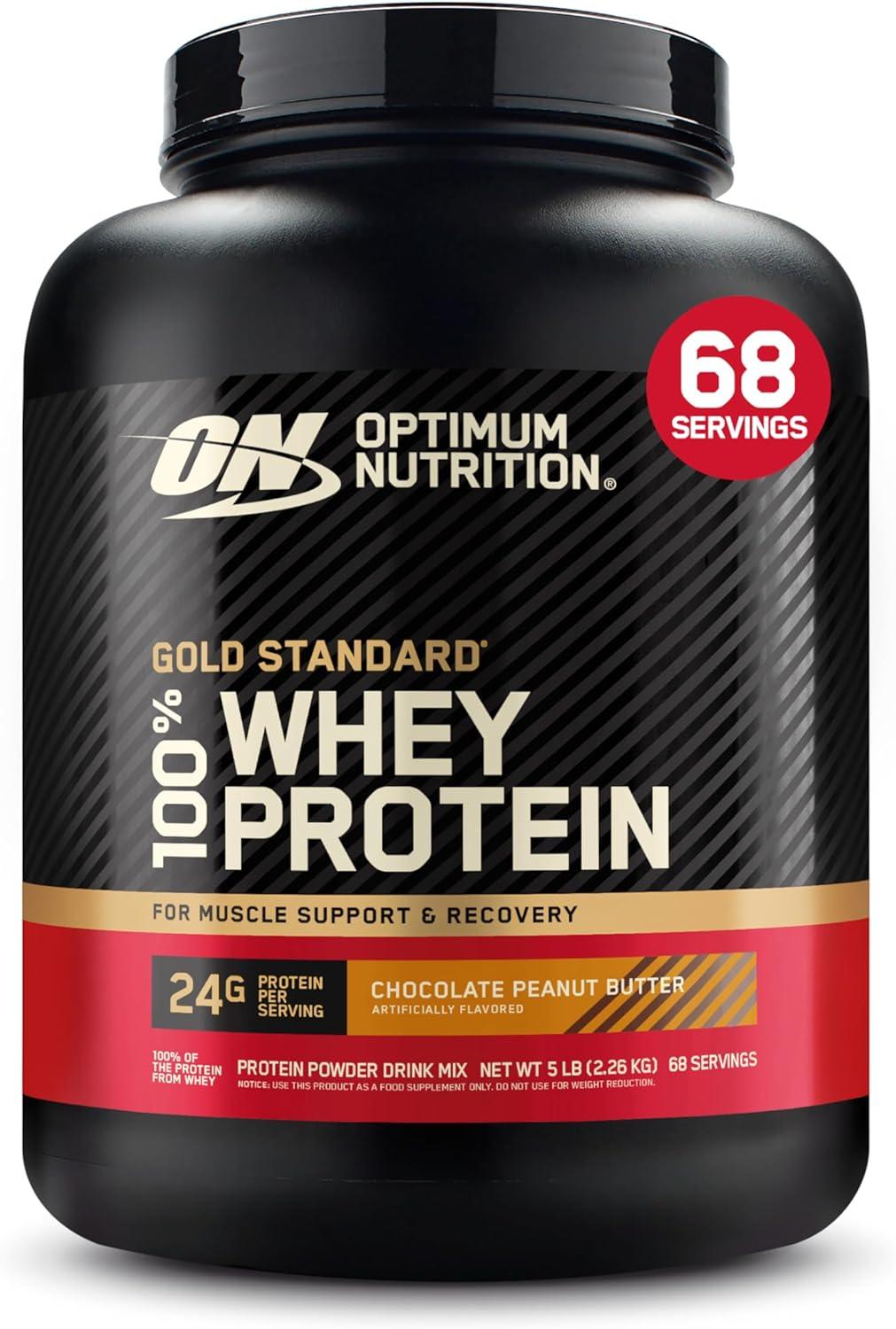 image:imageOptimum Nutrition Gold Standard 100 Whey Protein Powder Double Rich Chocolate 5 Pound Packaging May VaryChocolate Peanut Butter
