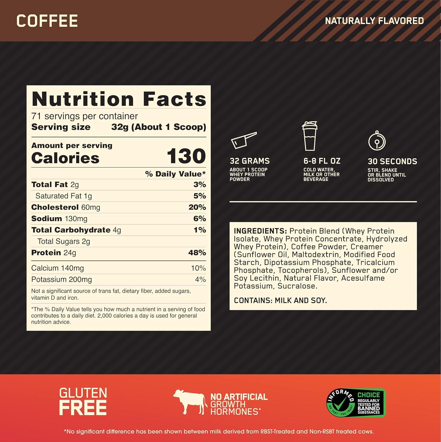 image:imageOptimum Nutrition Gold Standard 100 Whey Protein Powder Double Rich Chocolate 5 Pound Packaging May VaryCoffee