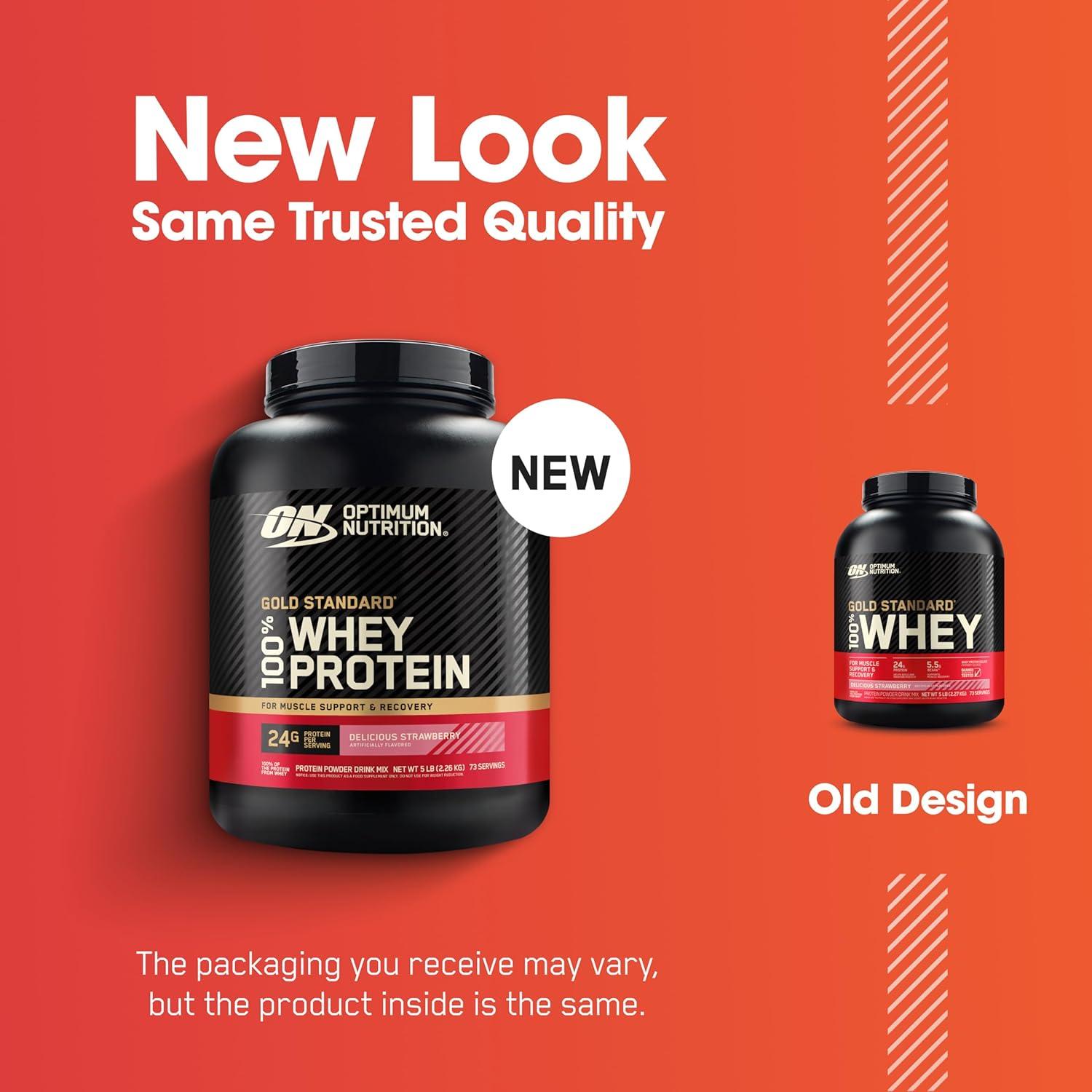 image:imageOptimum Nutrition Gold Standard 100 Whey Protein Powder Double Rich Chocolate 5 Pound Packaging May VaryDelicious Strawberry