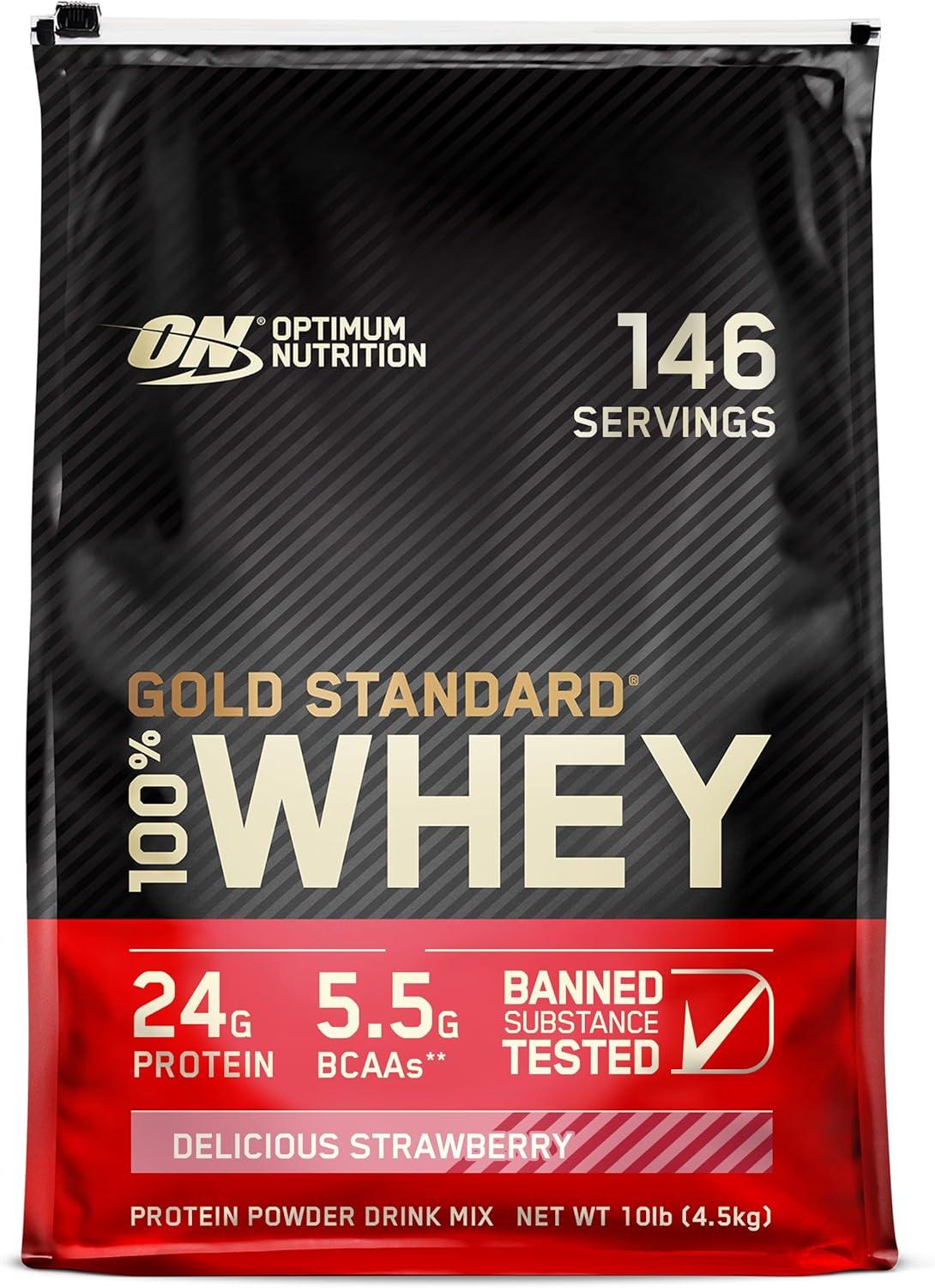 image:imageOptimum Nutrition Gold Standard 100 Whey Protein Powder Double Rich Chocolate 5 Pound Packaging May VaryDelicious Strawberry