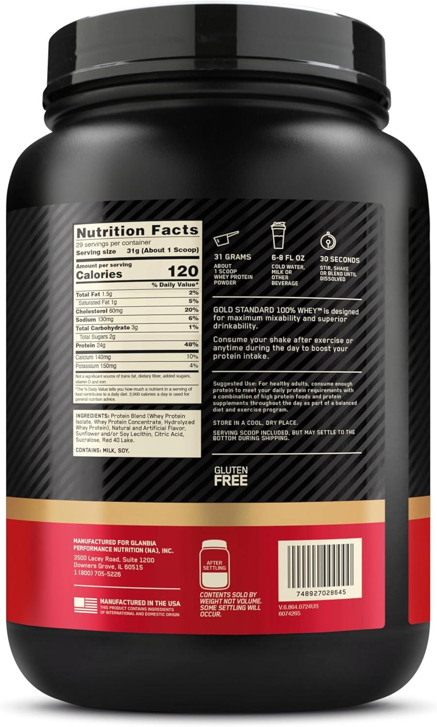 image:imageOptimum Nutrition Gold Standard 100 Whey Protein Powder Double Rich Chocolate 5 Pound Packaging May VaryDelicious Strawberry