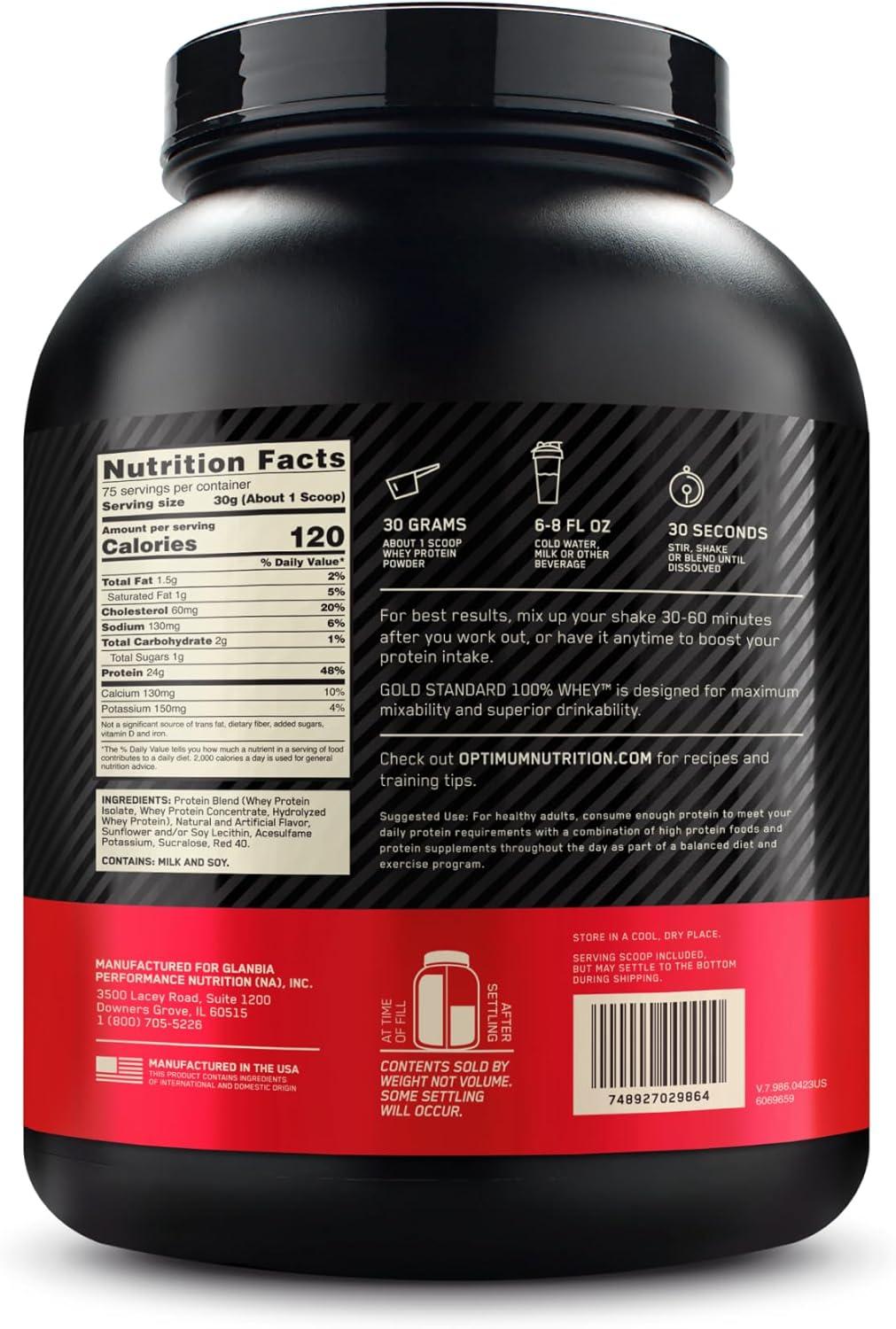 image:imageOptimum Nutrition Gold Standard 100 Whey Protein Powder Double Rich Chocolate 5 Pound Packaging May VaryStrawberry Banana