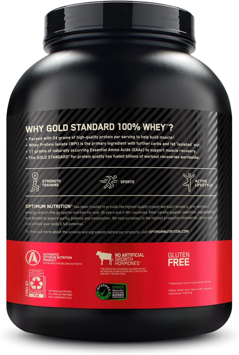 image:imageOptimum Nutrition Gold Standard 100 Whey Protein Powder Double Rich Chocolate 5 Pound Packaging May VaryStrawberry Banana