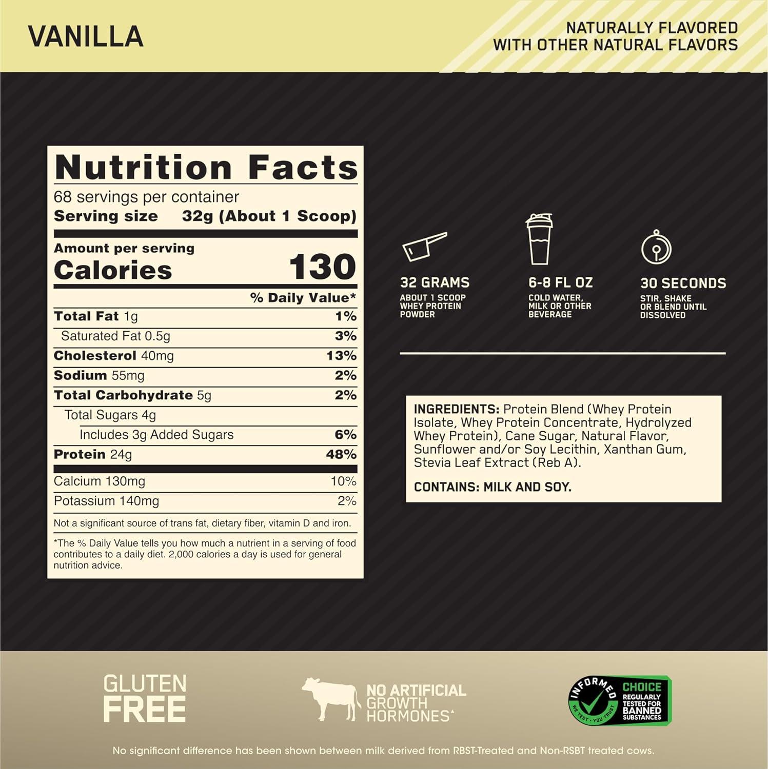 image:imageOptimum Nutrition Gold Standard 100 Whey Protein Powder Double Rich Chocolate 5 Pound Packaging May VaryVanilla