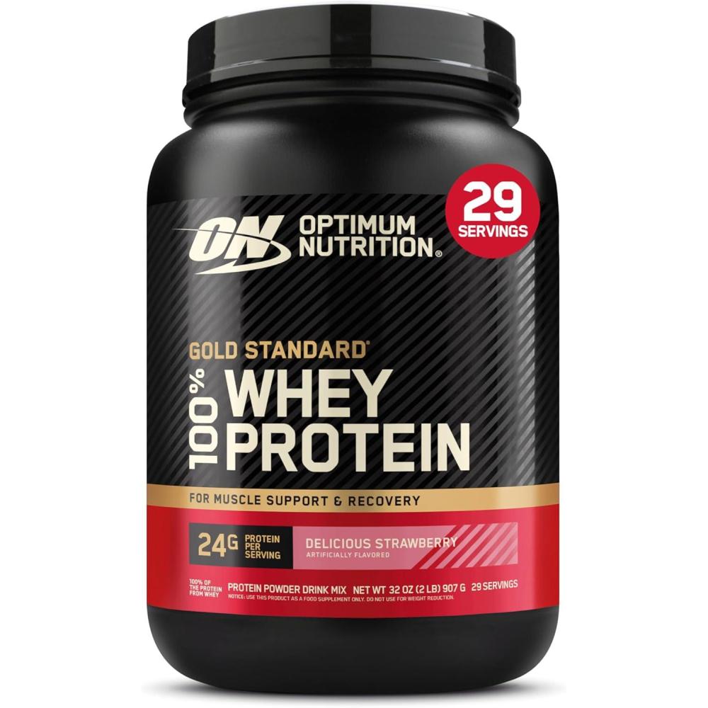 image:imageOptimum Nutrition Gold Standard 100 Whey Protein Powder Double Rich Chocolate 5 Pound Packaging May VaryDelicious Strawberry