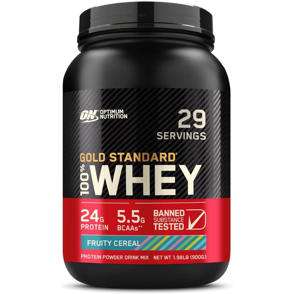 image:imageOptimum Nutrition Gold Standard 100 Whey Protein Powder Double Rich Chocolate 5 Pound Packaging May VaryFruity Cereal