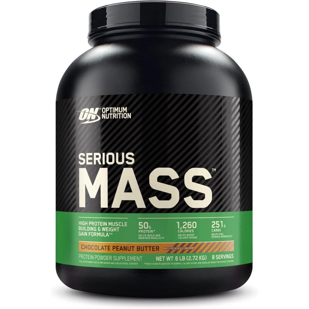 image:imageOptimum Nutrition Serious Mass Weight Gainer Protein Powder Mass Gainer Vitamin C and Zinc for Immune Support Creatine Banana 12 Pound Packaging May VaryChocolate Peanut Butter