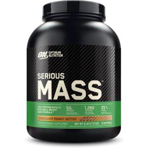 image:imageOptimum Nutrition Serious Mass Weight Gainer Protein Powder Mass Gainer Vitamin C and Zinc for Immune Support Creatine Banana 12 Pound Packaging May VaryChocolate Peanut Butter