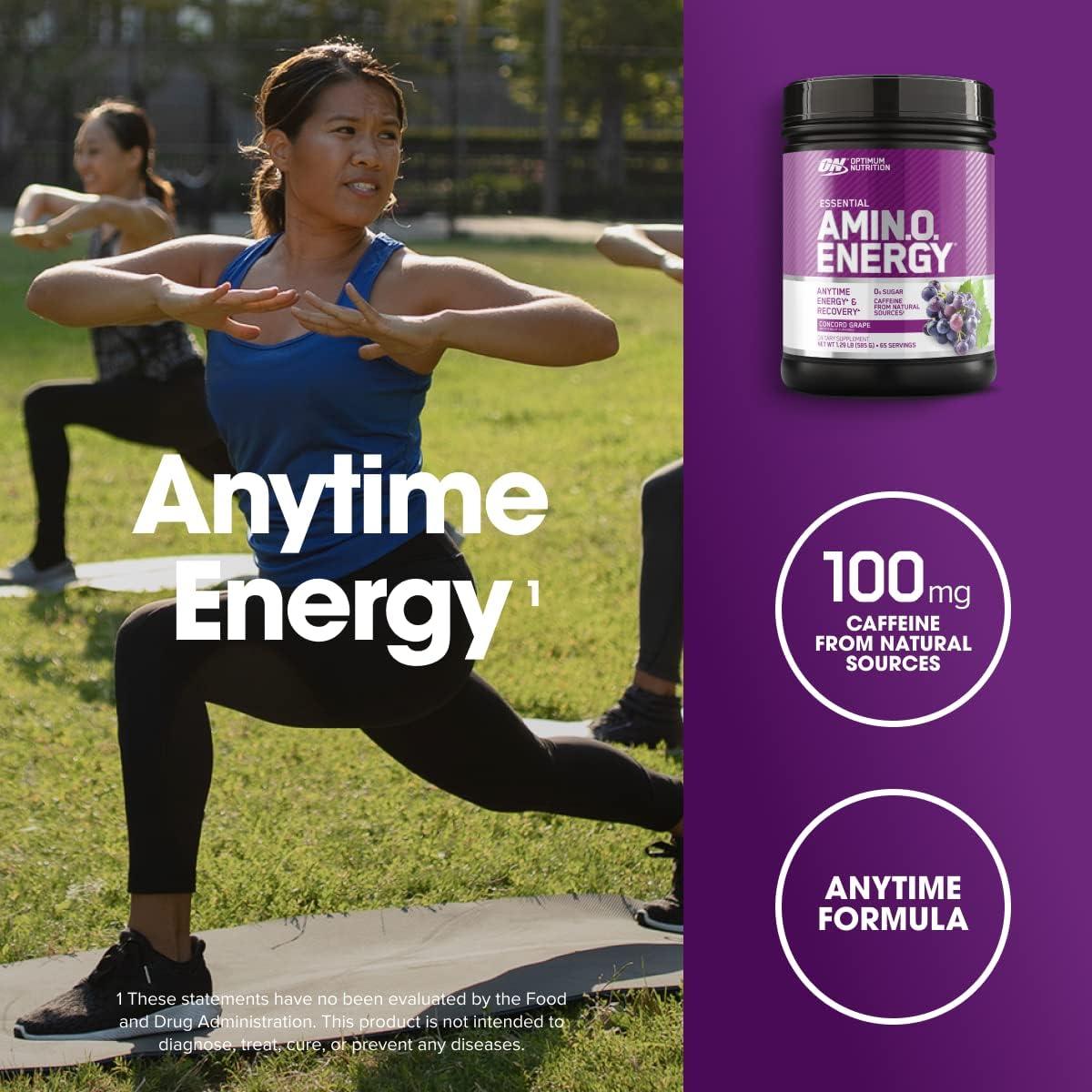 image:imageOptimum Nutrition Amino Energy Pre Workout with Green Tea BCAA Amino Acids Keto Friendly Green Coffee Extract Energy Powder Blue Raspberry 65 Servings Packaging May VaryGrape