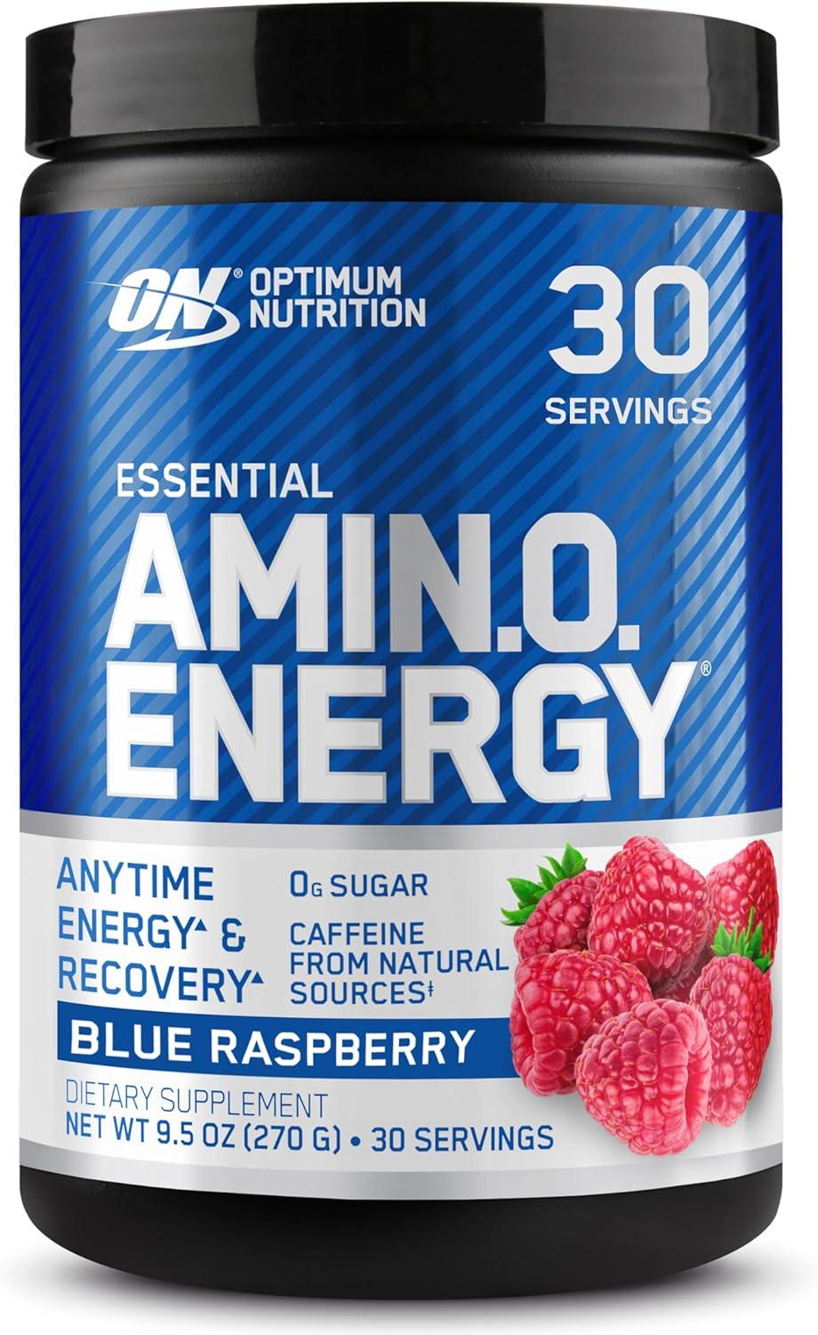 image:imageOptimum Nutrition Amino Energy Pre Workout with Green Tea BCAA Amino Acids Keto Friendly Green Coffee Extract Energy Powder Blue Raspberry 65 Servings Packaging May VaryBlue Raspberry