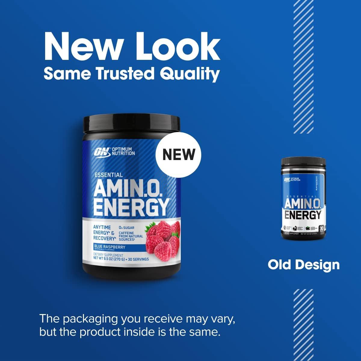 image:imageOptimum Nutrition Amino Energy Pre Workout with Green Tea BCAA Amino Acids Keto Friendly Green Coffee Extract Energy Powder Blue Raspberry 65 Servings Packaging May VaryBlue Raspberry