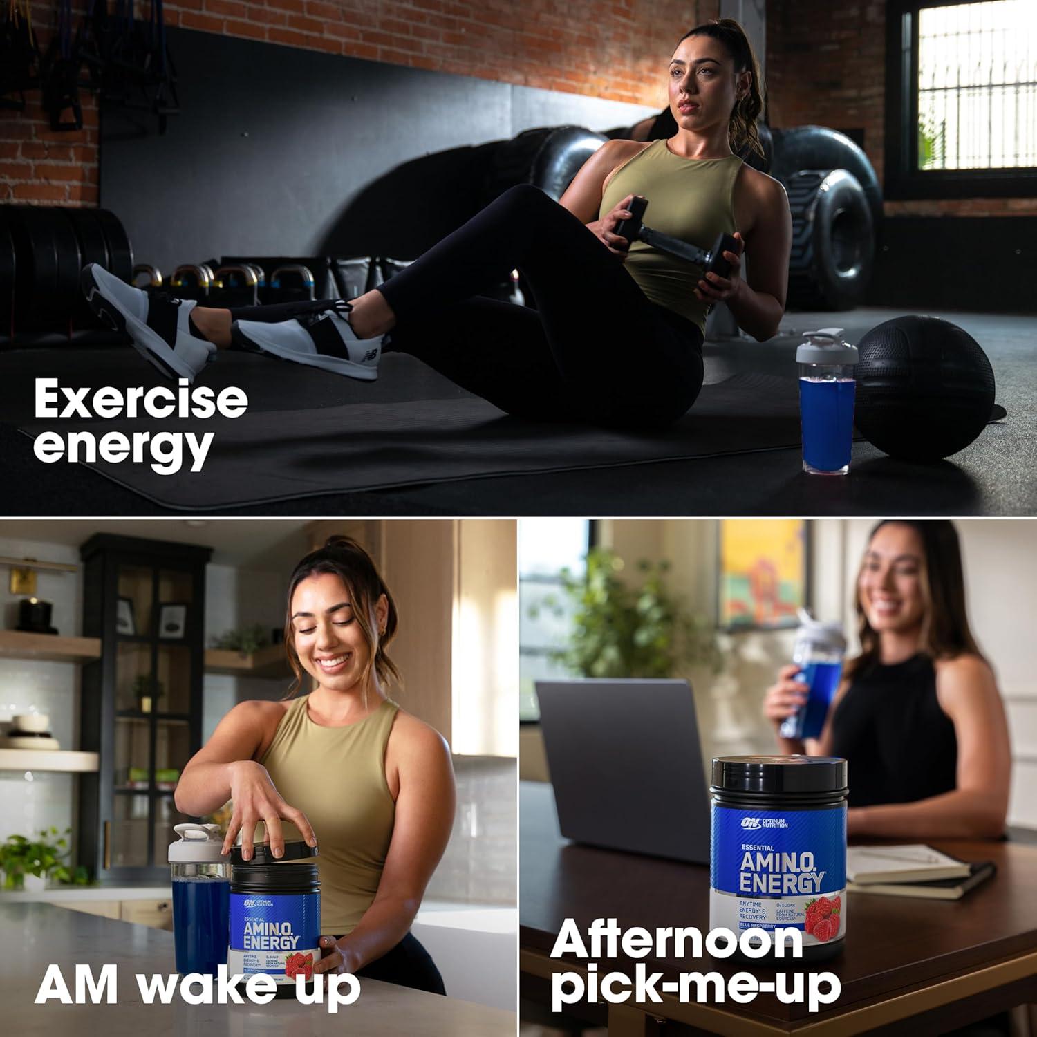 image:imageOptimum Nutrition Amino Energy Pre Workout with Green Tea BCAA Amino Acids Keto Friendly Green Coffee Extract Energy Powder Blue Raspberry 65 Servings Packaging May VaryBlue Raspberry