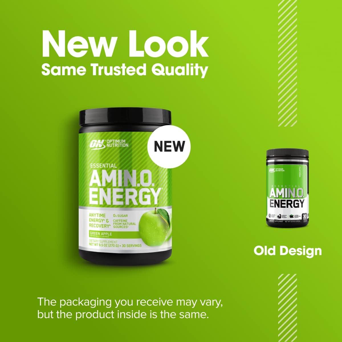 image:imageOptimum Nutrition Amino Energy Pre Workout with Green Tea BCAA Amino Acids Keto Friendly Green Coffee Extract Energy Powder Blue Raspberry 65 Servings Packaging May VaryGreen Apple