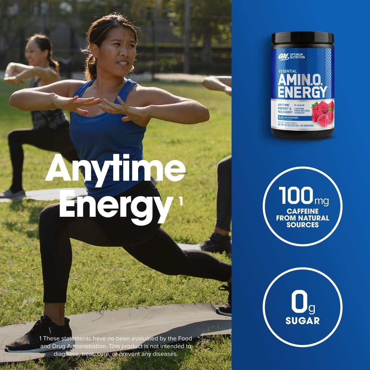 image:imageOptimum Nutrition Amino Energy Pre Workout with Green Tea BCAA Amino Acids Keto Friendly Green Coffee Extract Energy Powder Blue Raspberry 65 Servings Packaging May VaryBlue Raspberry