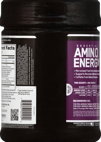 image:imageOptimum Nutrition Amino Energy Pre Workout with Green Tea BCAA Amino Acids Keto Friendly Green Coffee Extract Energy Powder Blue Raspberry 65 Servings Packaging May VaryGrape