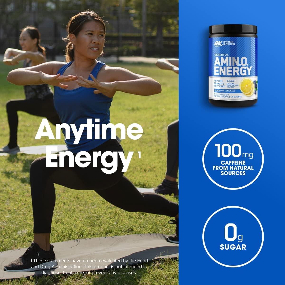 image:imageOptimum Nutrition Amino Energy Pre Workout with Green Tea BCAA Amino Acids Keto Friendly Green Coffee Extract Energy Powder Blue Raspberry 65 Servings Packaging May VaryBlueberry Lemonade