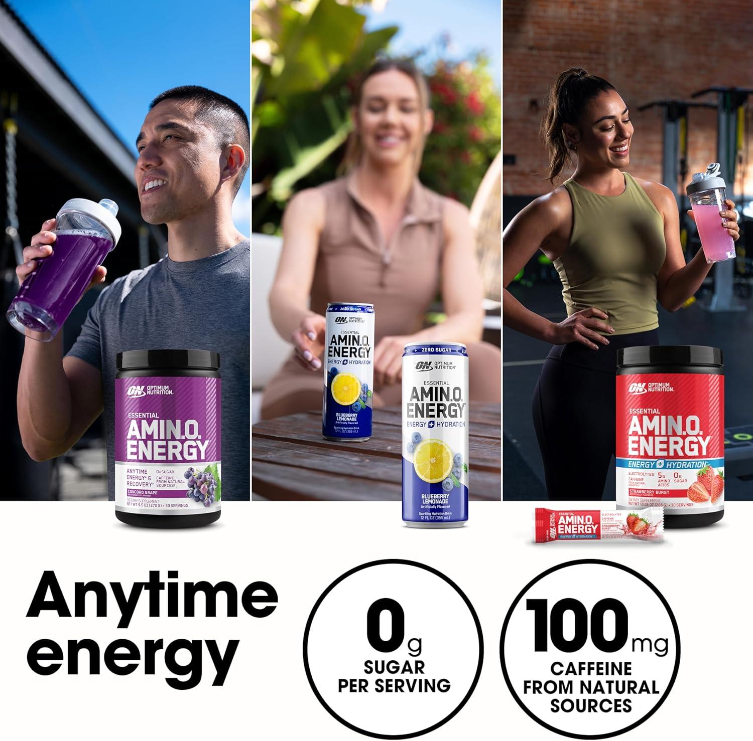 image:imageOptimum Nutrition Amino Energy Pre Workout with Green Tea BCAA Amino Acids Keto Friendly Green Coffee Extract Energy Powder Blue Raspberry 65 Servings Packaging May VaryBlue Raspberry