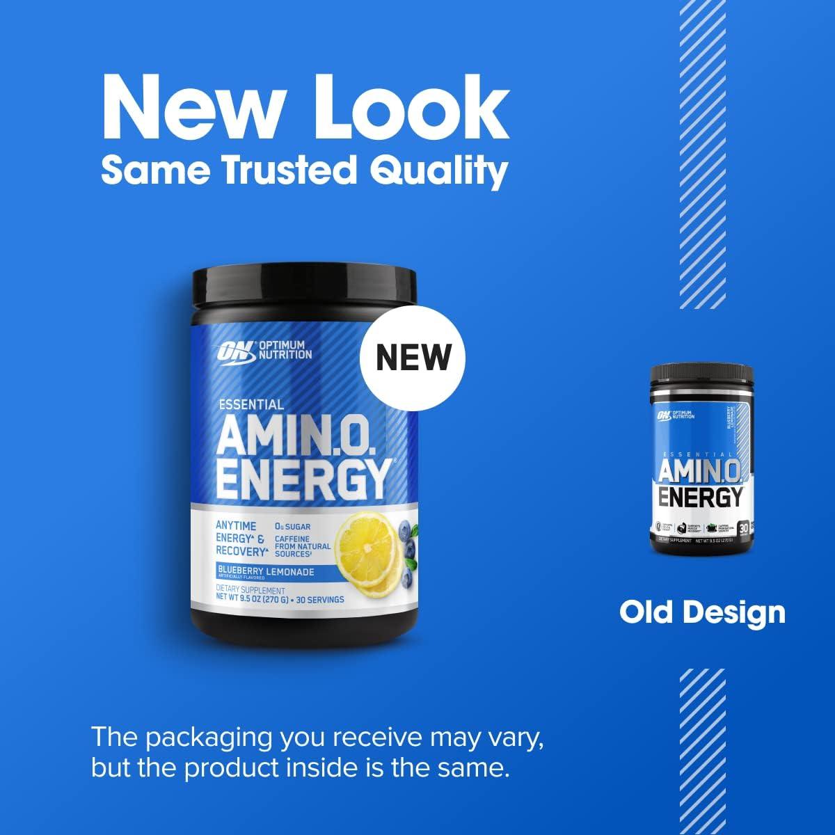 image:imageOptimum Nutrition Amino Energy Pre Workout with Green Tea BCAA Amino Acids Keto Friendly Green Coffee Extract Energy Powder Blue Raspberry 65 Servings Packaging May VaryBlueberry Lemonade