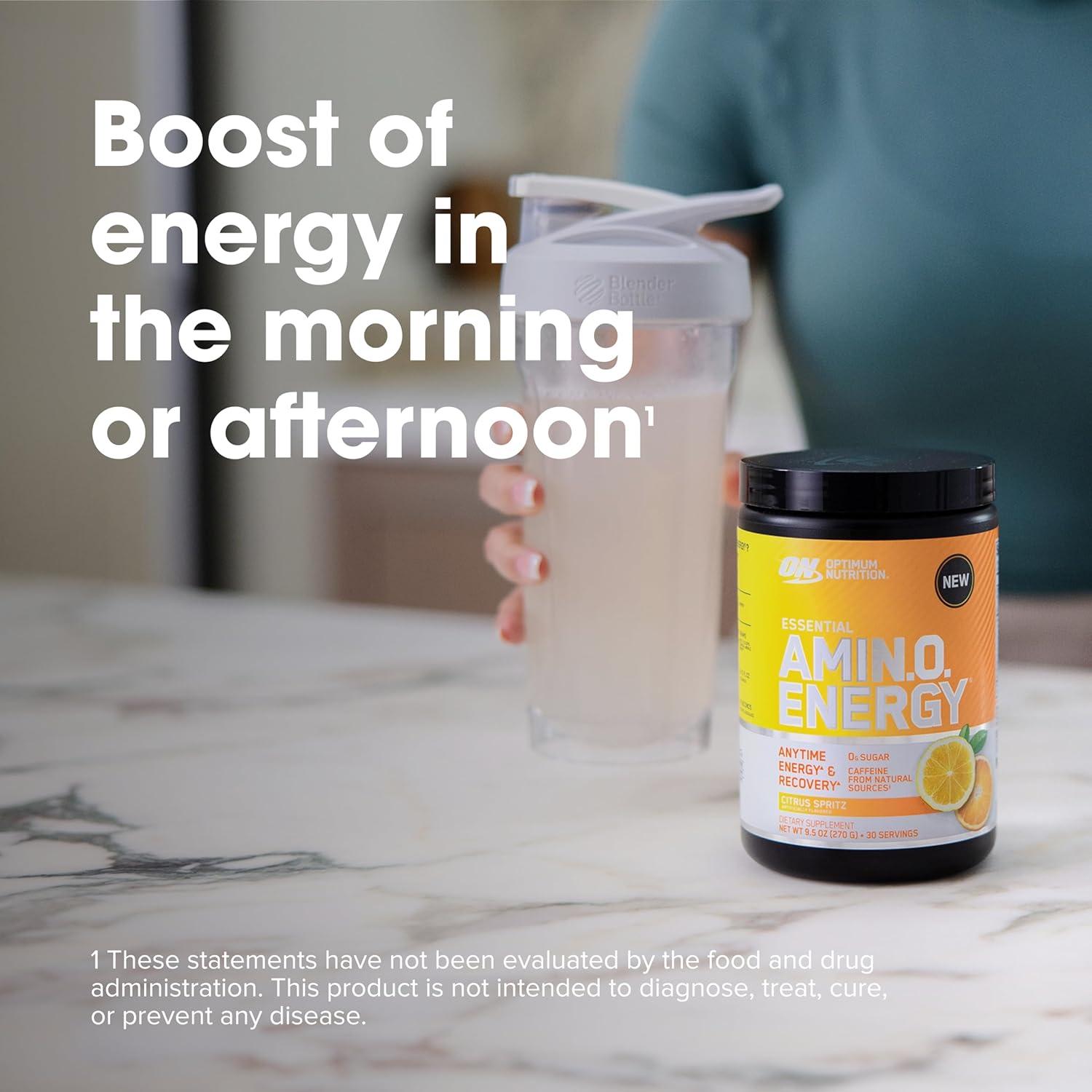image:imageOptimum Nutrition Amino Energy Pre Workout with Green Tea BCAA Amino Acids Keto Friendly Green Coffee Extract Energy Powder Blue Raspberry 65 Servings Packaging May VaryCitrus Spritz