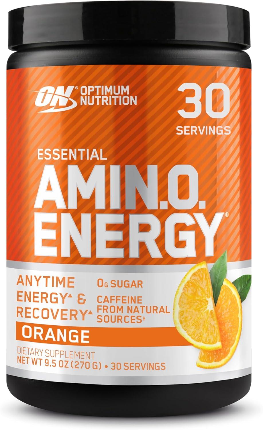 image:imageOptimum Nutrition Amino Energy Pre Workout with Green Tea BCAA Amino Acids Keto Friendly Green Coffee Extract Energy Powder Blue Raspberry 65 Servings Packaging May VaryOrange