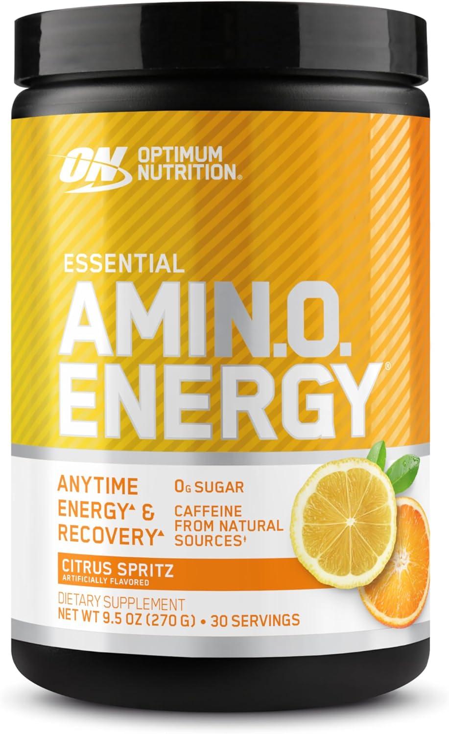 image:imageOptimum Nutrition Amino Energy Pre Workout with Green Tea BCAA Amino Acids Keto Friendly Green Coffee Extract Energy Powder Blue Raspberry 65 Servings Packaging May VaryCitrus Spritz
