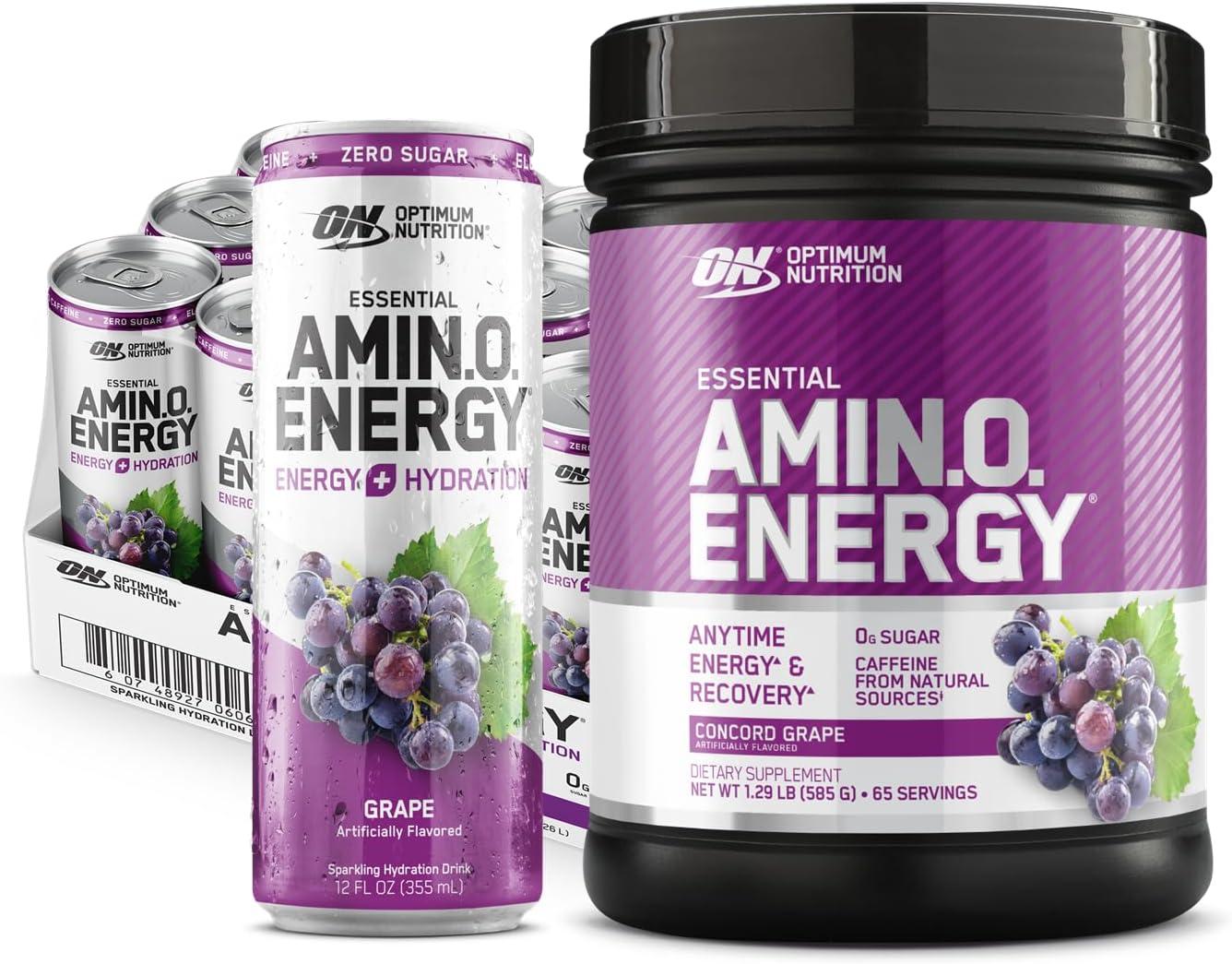 image:imageOptimum Nutrition Amino Energy Pre Workout with Green Tea BCAA Amino Acids Keto Friendly Green Coffee Extract Energy Powder Blue Raspberry 65 Servings Packaging May VaryConcord Grape