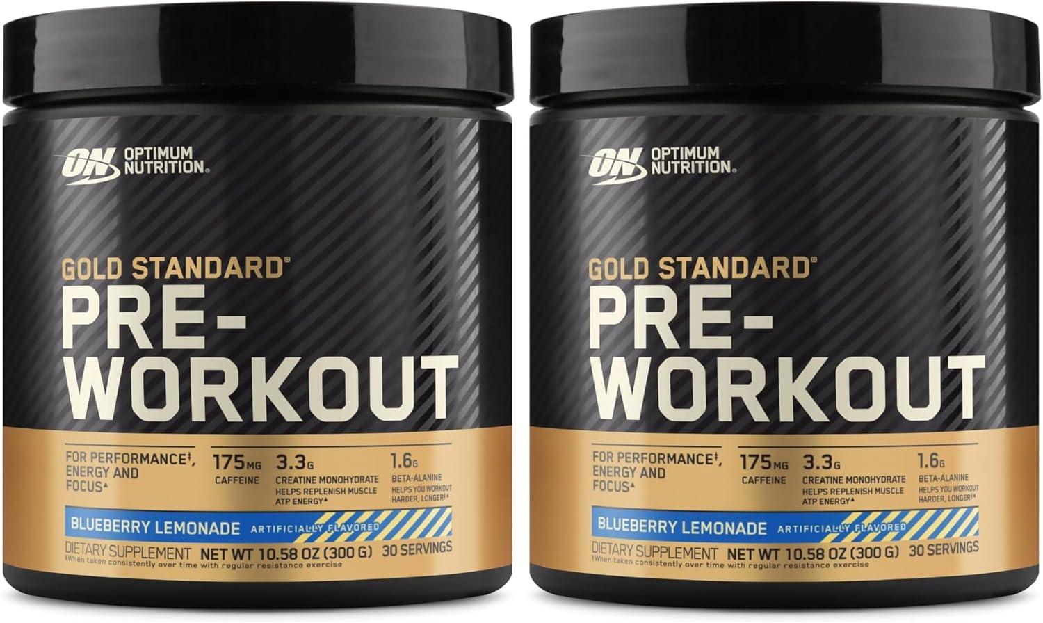 image:imageOptimum Nutrition Gold Standard PreWorkout Vitamin D for Immune Support with Creatine BetaAlanine and Caffeine for Energy Keto Friendly Blueberry Lemonade 30 Servings Packaging May VaryBlueberry Lemonade