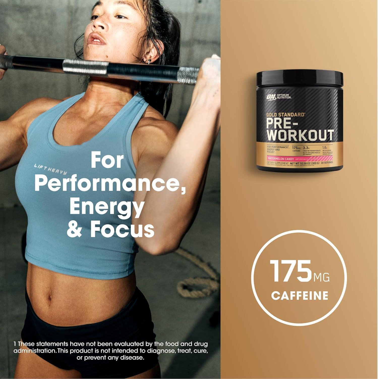image:imageOptimum Nutrition Gold Standard PreWorkout Vitamin D for Immune Support with Creatine BetaAlanine and Caffeine for Energy Keto Friendly Blueberry Lemonade 30 Servings Packaging May VaryWatermelon
