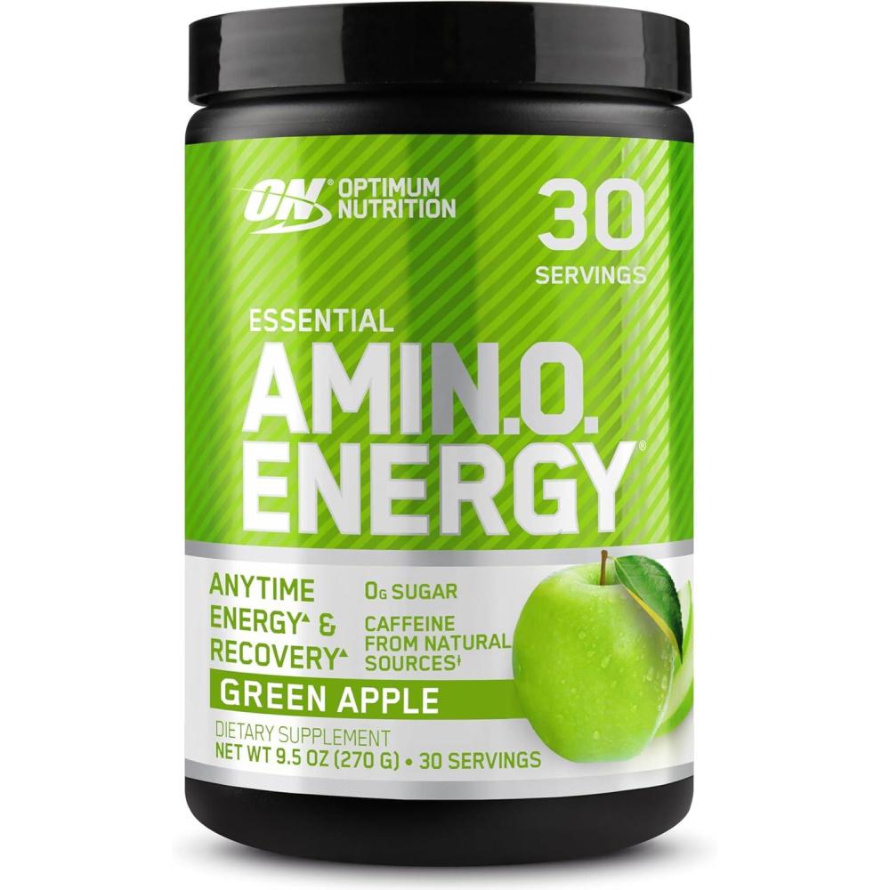 image:imageOptimum Nutrition Amino Energy Pre Workout with Green Tea BCAA Amino Acids Keto Friendly Green Coffee Extract Energy Powder Blue Raspberry 65 Servings Packaging May VaryGreen Apple
