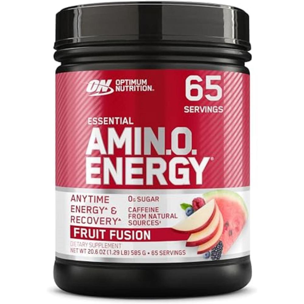 image:imageOptimum Nutrition Amino Energy Pre Workout with Green Tea BCAA Amino Acids Keto Friendly Green Coffee Extract Energy Powder Blue Raspberry 65 Servings Packaging May VaryFruit Fusion