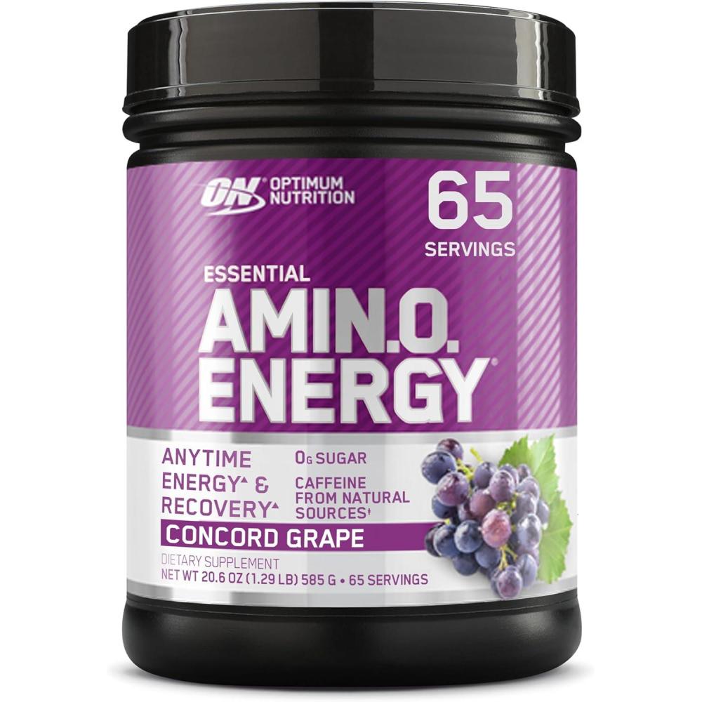 image:imageOptimum Nutrition Amino Energy Pre Workout with Green Tea BCAA Amino Acids Keto Friendly Green Coffee Extract Energy Powder Blue Raspberry 65 Servings Packaging May VaryGrape