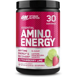 image:imageOptimum Nutrition Amino Energy  Pre Workout with Green Tea BCAA Amino Acids Keto Friendly Green Coffee Extract Energy Powder  Blue Raspberry 65 Servings Packaging May VaryStrawberry Lime