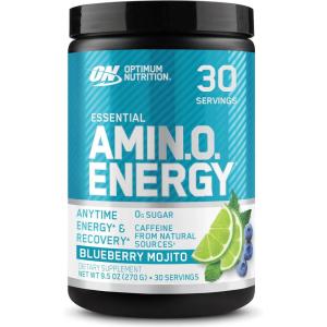 image:imageOptimum Nutrition Amino Energy  Pre Workout with Green Tea BCAA Amino Acids Keto Friendly Green Coffee Extract Energy Powder  Blue Raspberry 65 Servings Packaging May VaryBlueberry Mojito