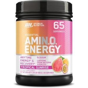 image:imageOptimum Nutrition Amino Energy  Pre Workout with Green Tea BCAA Amino Acids Keto Friendly Green Coffee Extract Energy Powder  Blue Raspberry 65 Servings Packaging May VaryTropical Sunrise